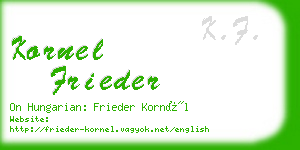 kornel frieder business card